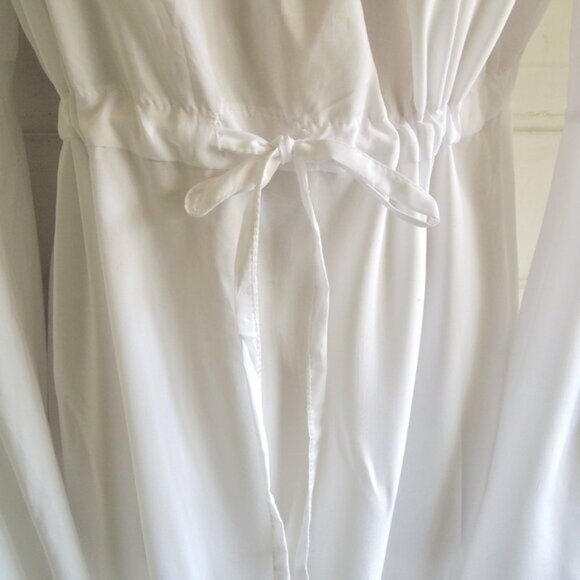 White Tiered Drawstring Shift Underdress Costume Cosplay M/L - Picture 5 of 6